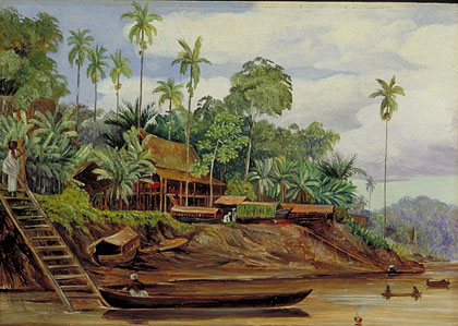 River Scene at Sarawak, Borneo