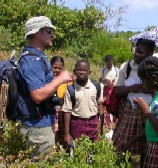 One of Anegada's school children find out more about the local plants