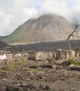 Devastation caused by pyroclastic flows